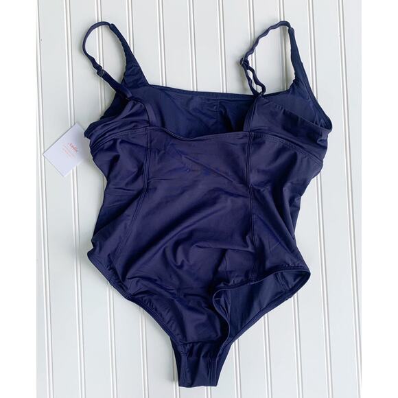 Andie Swim Havana One Piece Swimsuit Women's Size L Navy Blue NWT Classic Modest - Picture 8 of 9